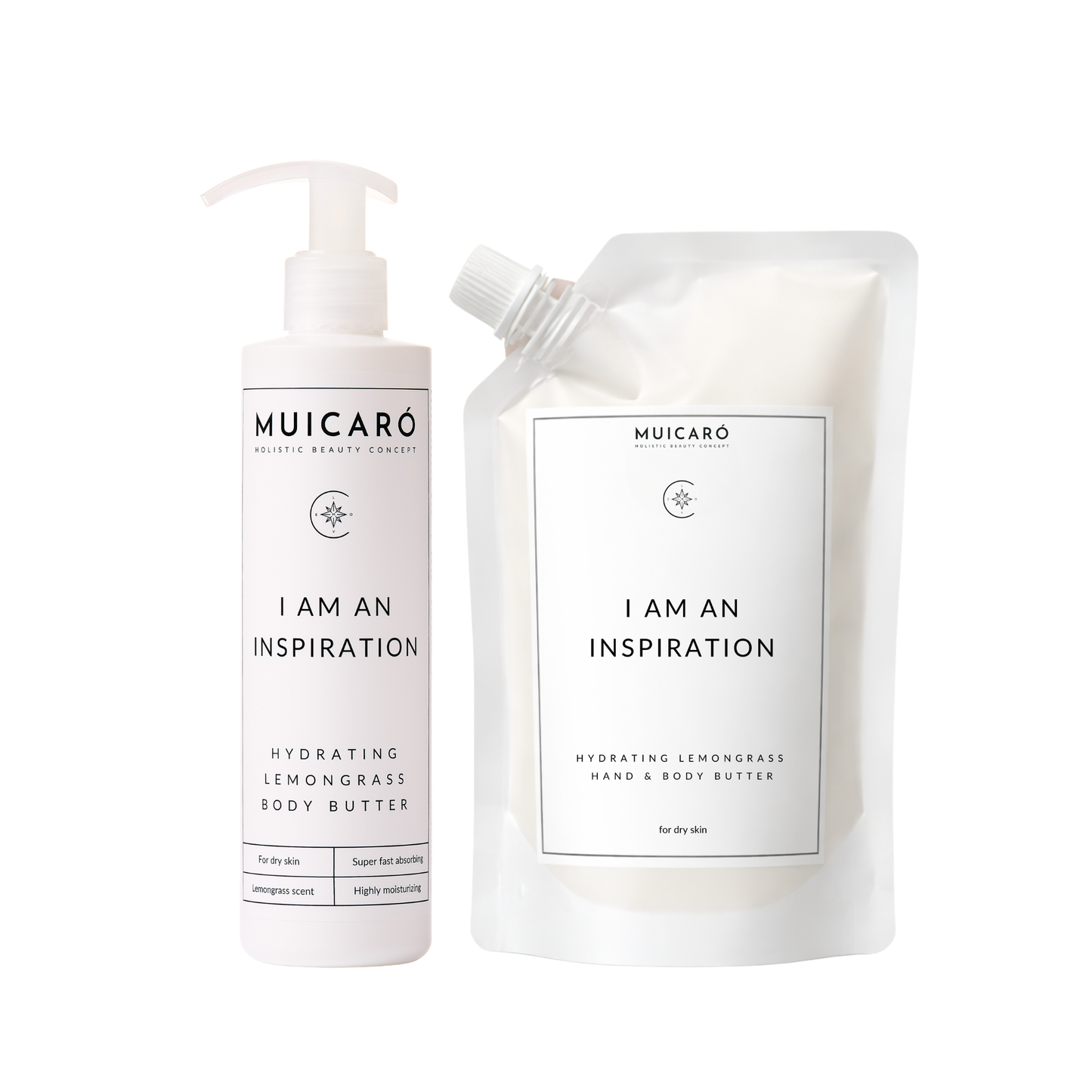 Bodybutter in der Pumpflasche und Nachfüllpackung