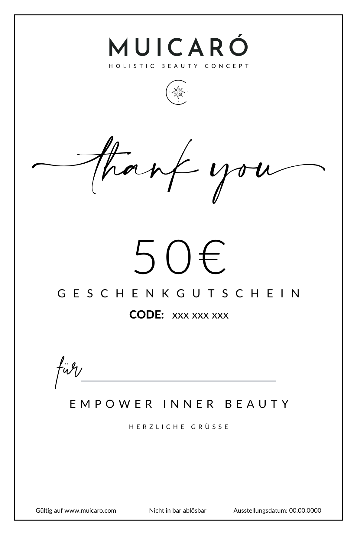 Geschenk Gutschein 50€