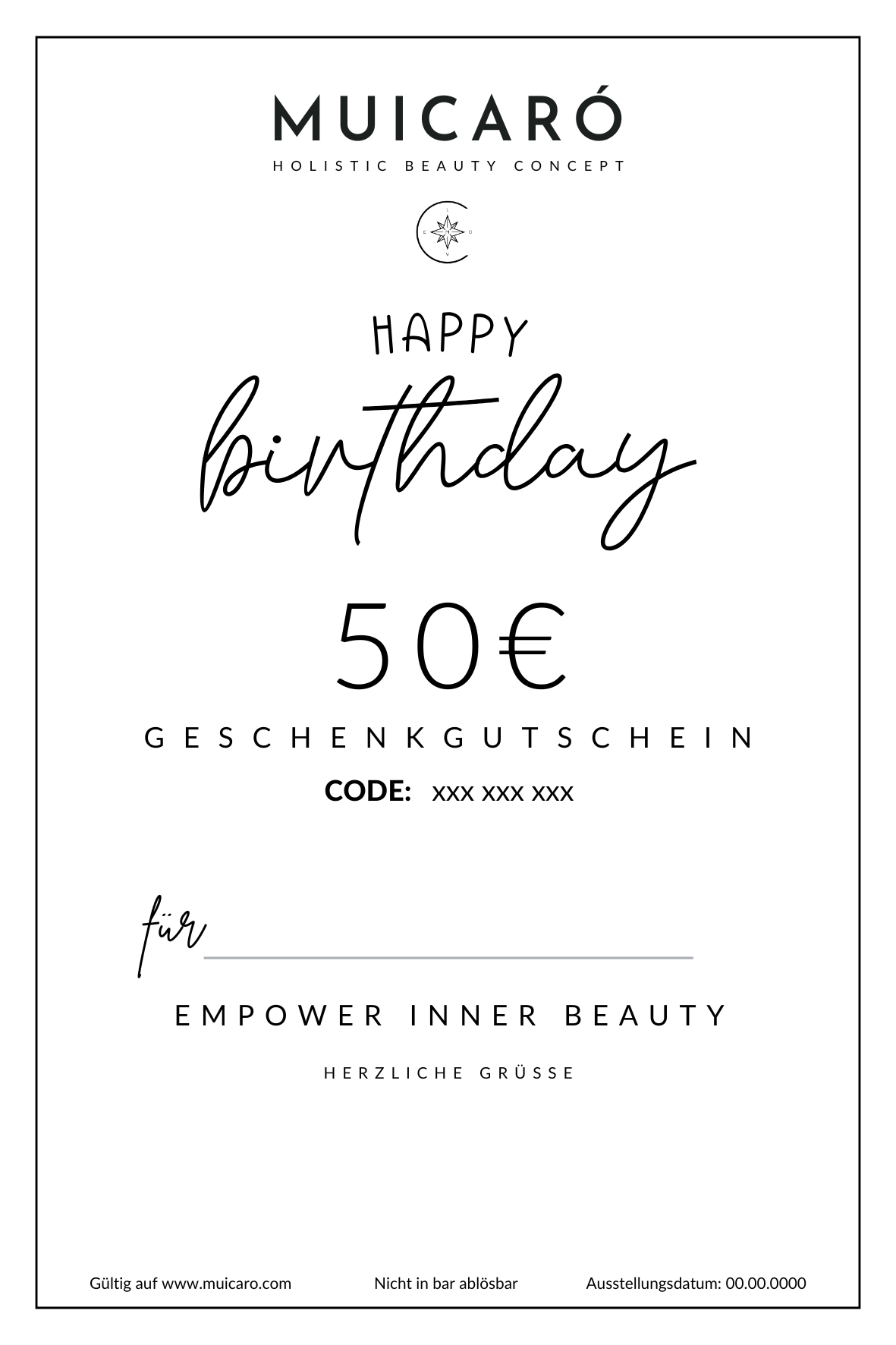 Geschenk Gutschein 50€