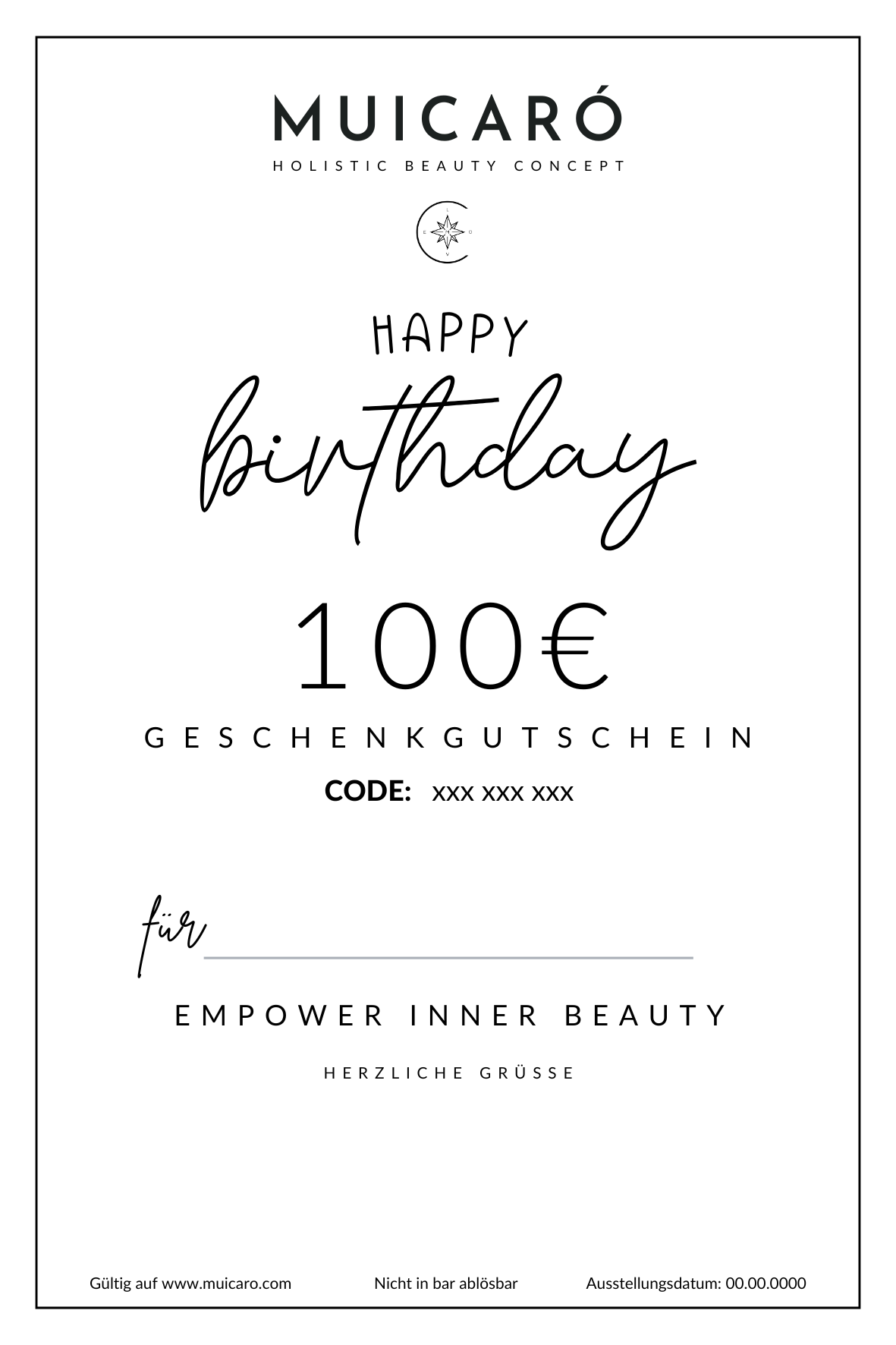 Geschenk Gutschein 100€