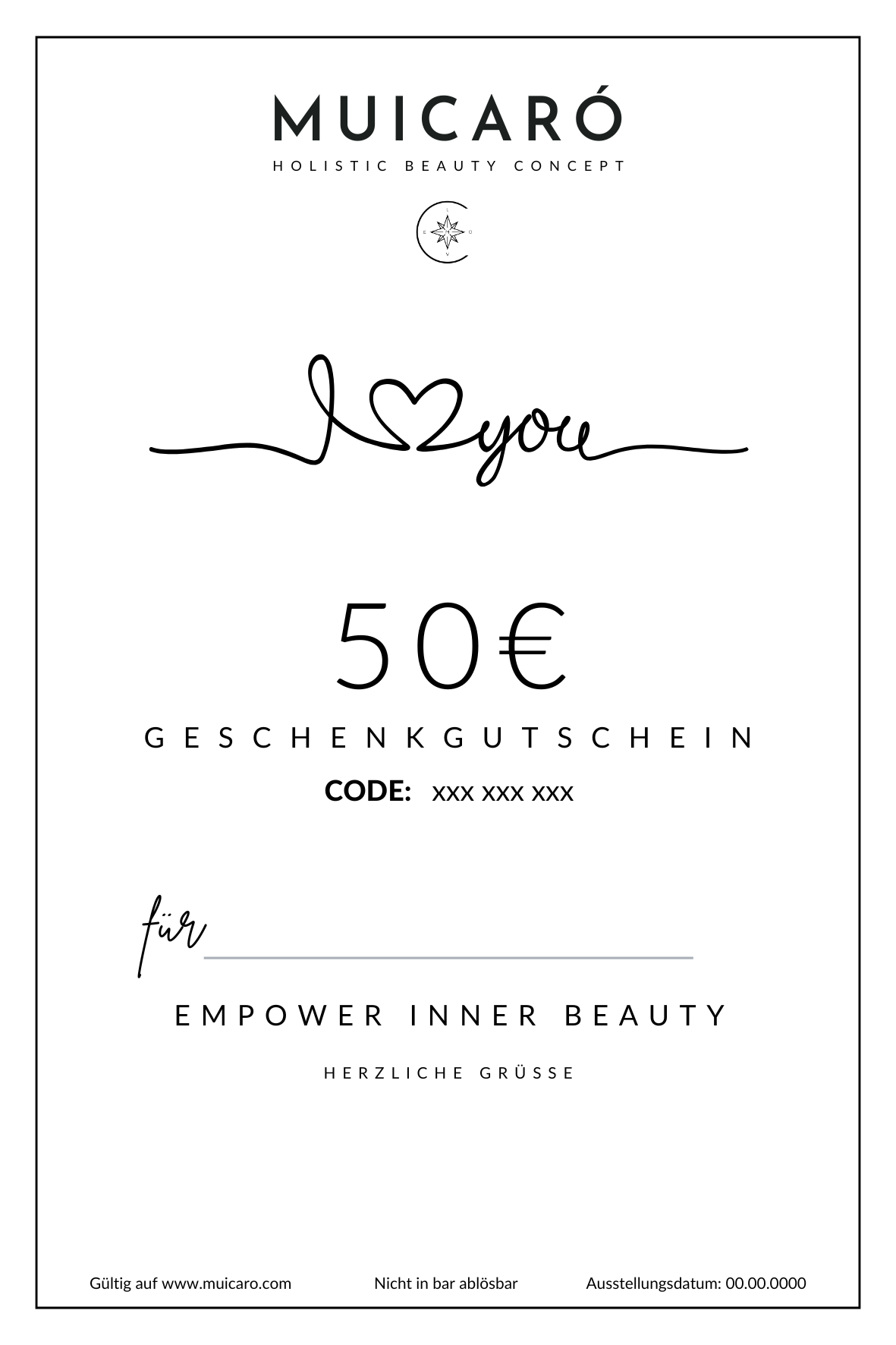 Geschenk Gutschein 50€