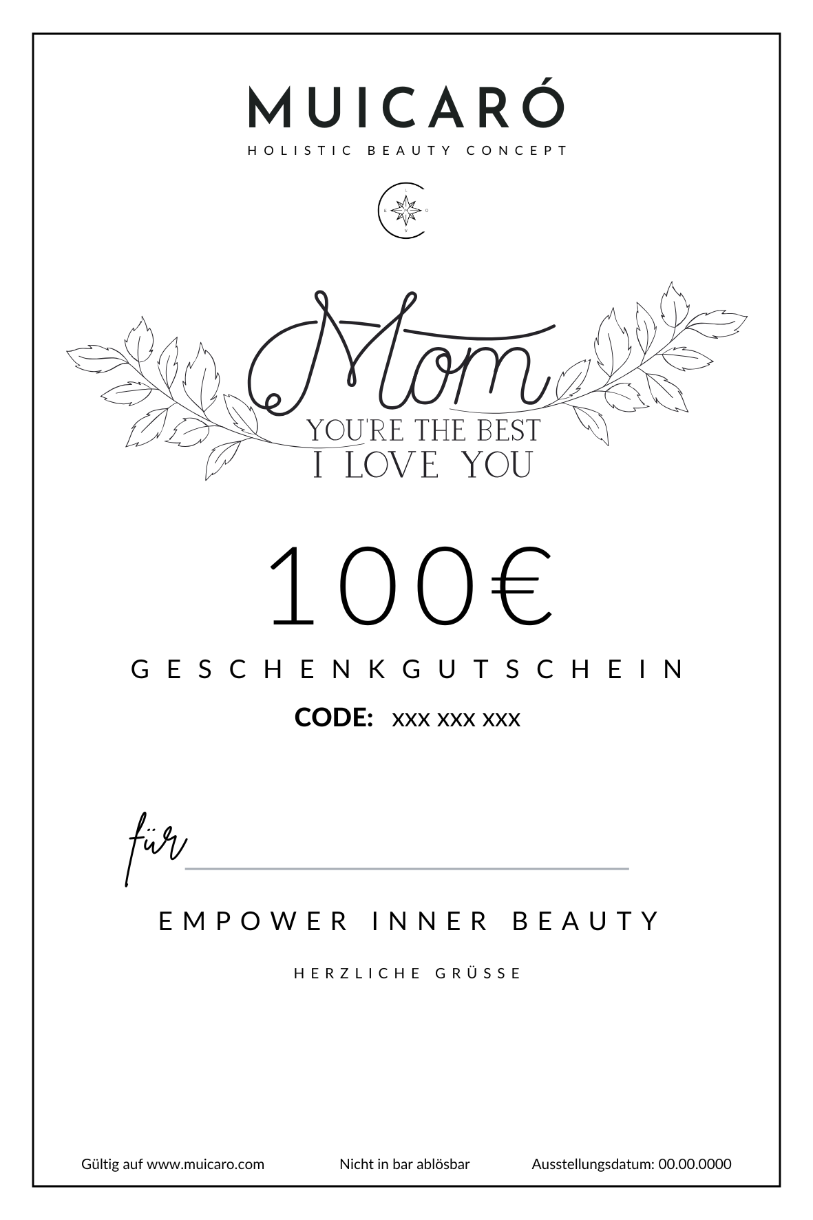 Geschenk Gutschein 100€