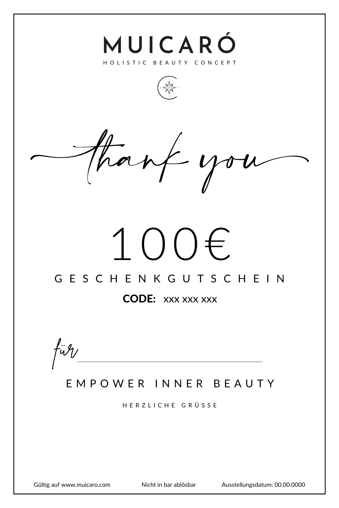 Geschenk Gutschein 100€